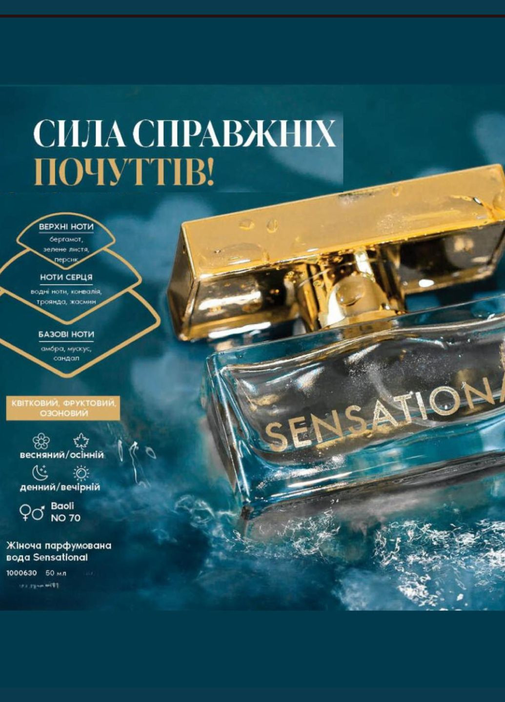 Тестер жіночої парфумерної води Sensational 1,4 мл Farmasi (294944759)