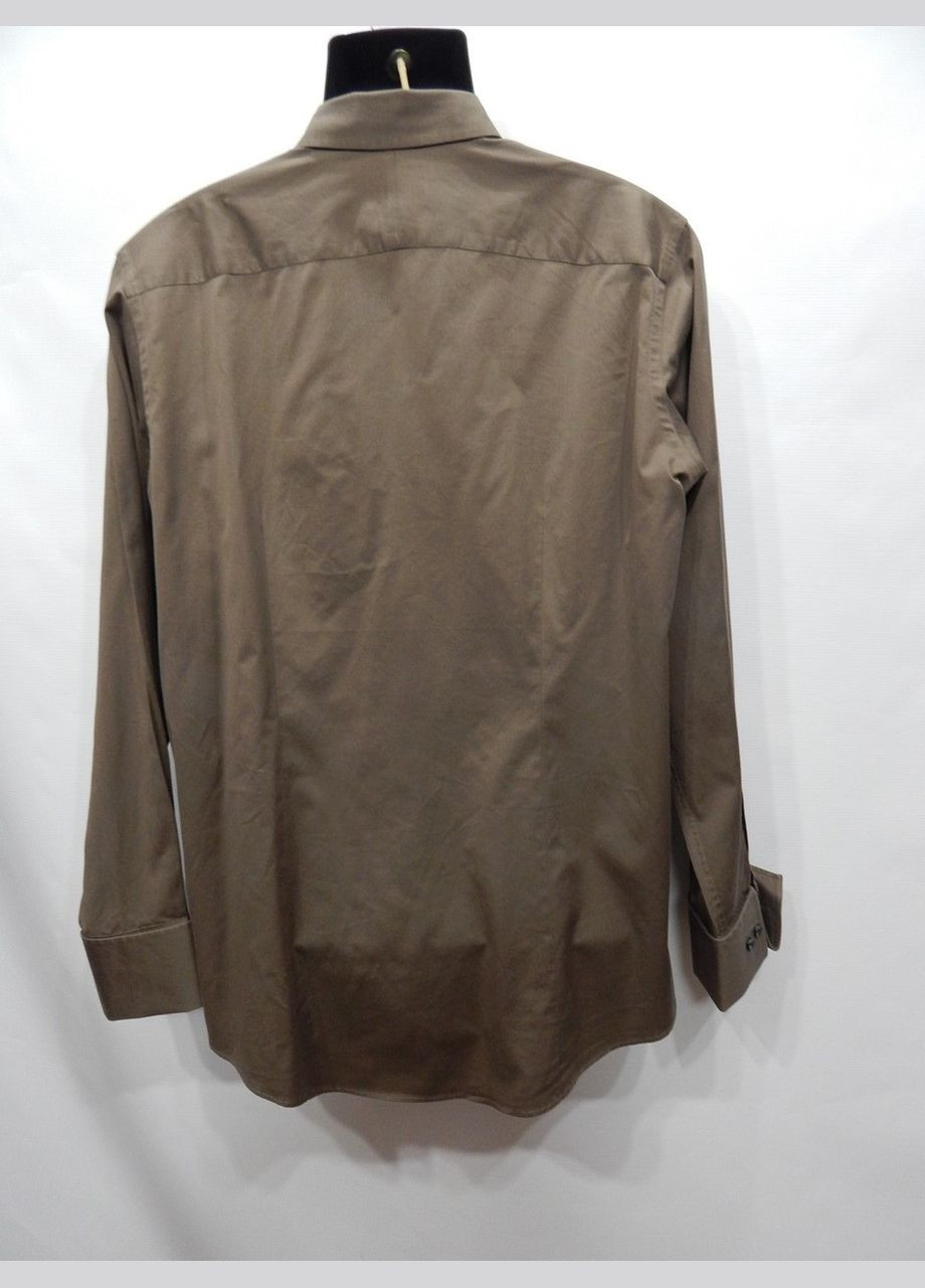 Оливковковая (хаки) кэжуал рубашка однотонная Murano