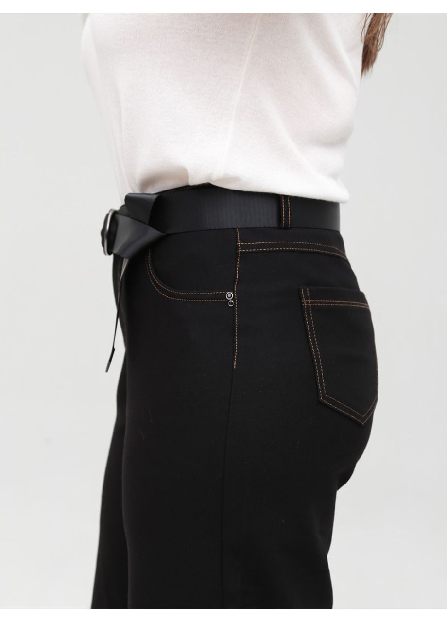 Штани жіночі чорні широкі з підворотами внизу великі розміри CARMITO Палаццо (358501729)