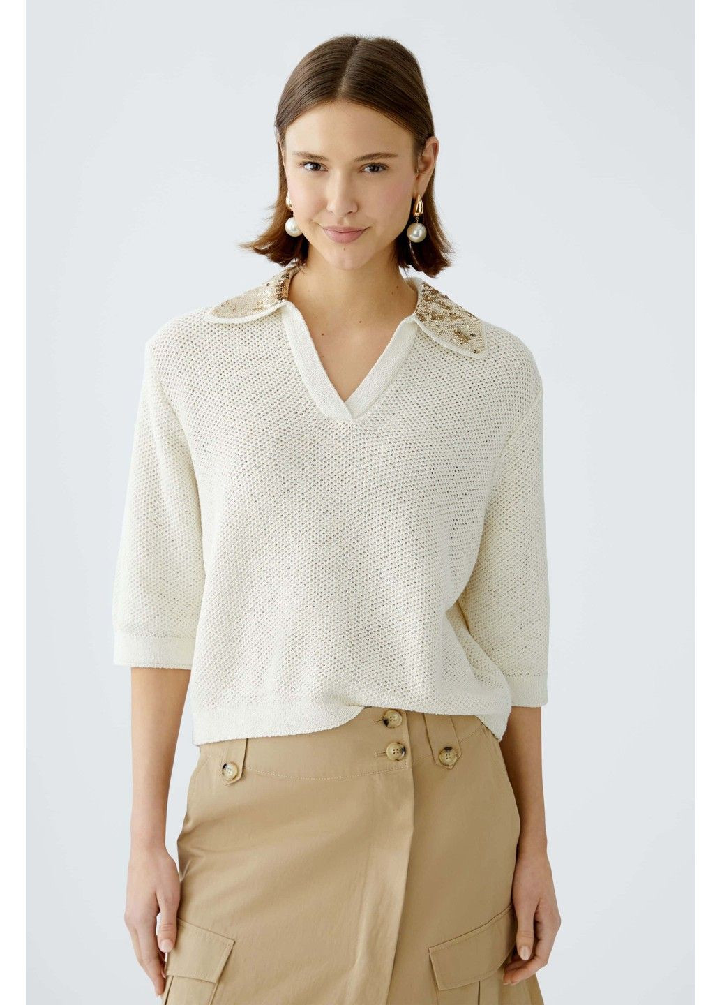 Білий демісезонний джемпер жіночий білий джемпер Oui