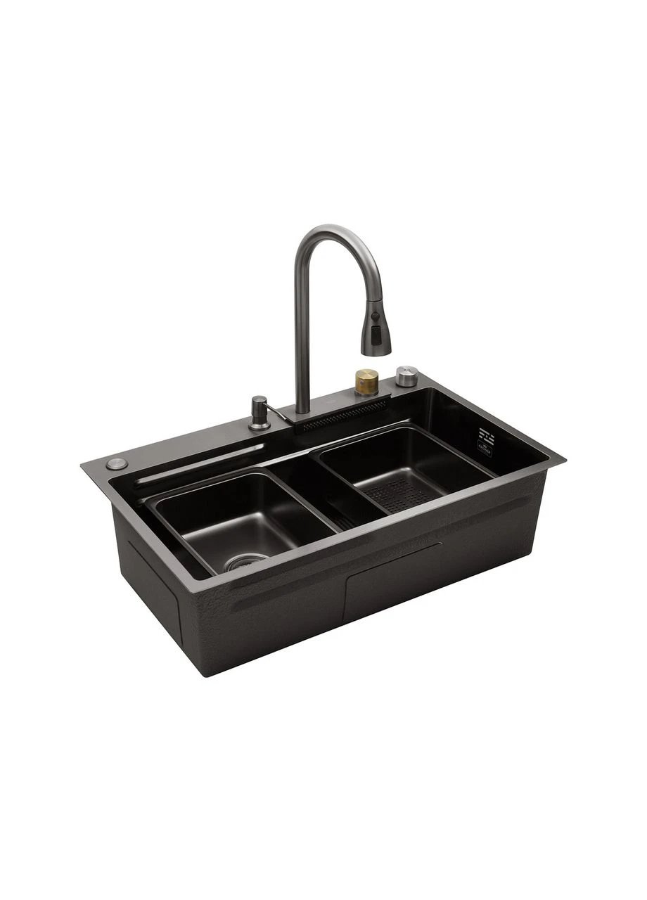 Кухонна мийка KRP Schwarze — SET7545HM PVD (3.0/0.8 мм) Kroner (322643777)