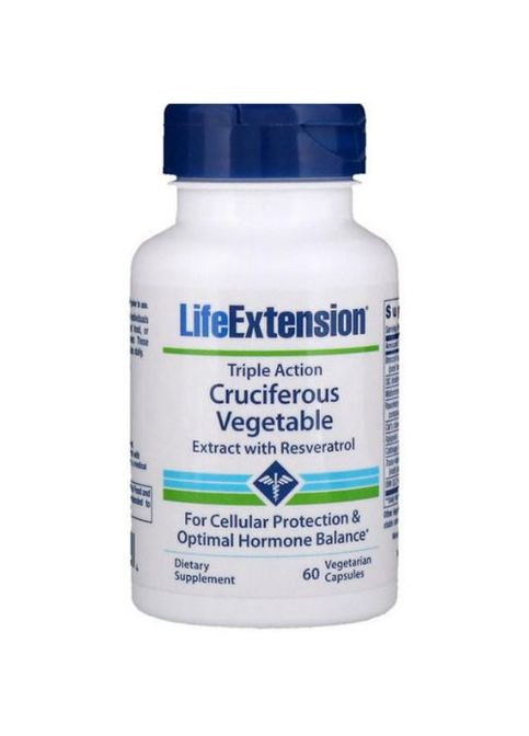Triple Action Cruciferous Vegetable Extract with Resveratrol 60 Veg Caps Life Extension (287356620)
