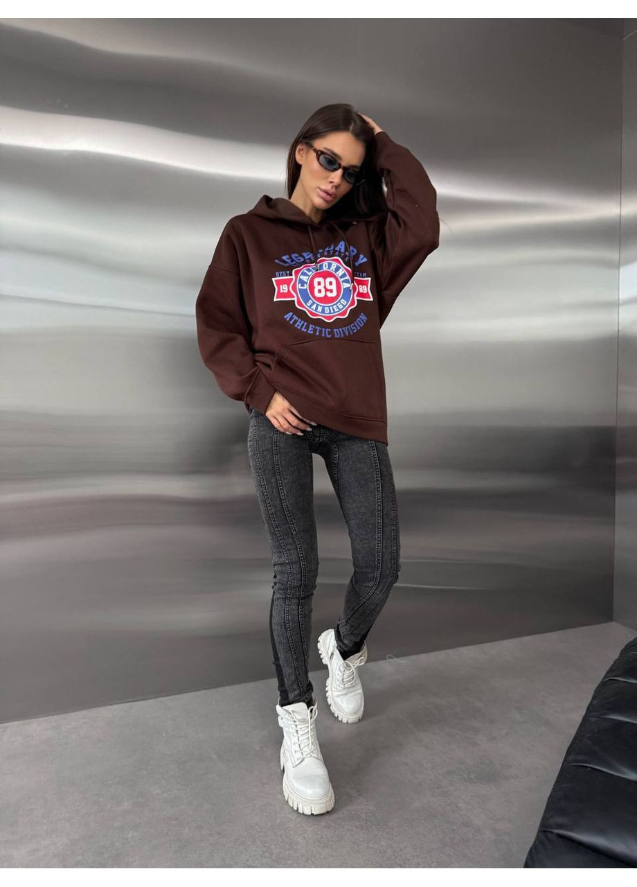 Жіноче худи вільного крою з написом Fashion (364486124)