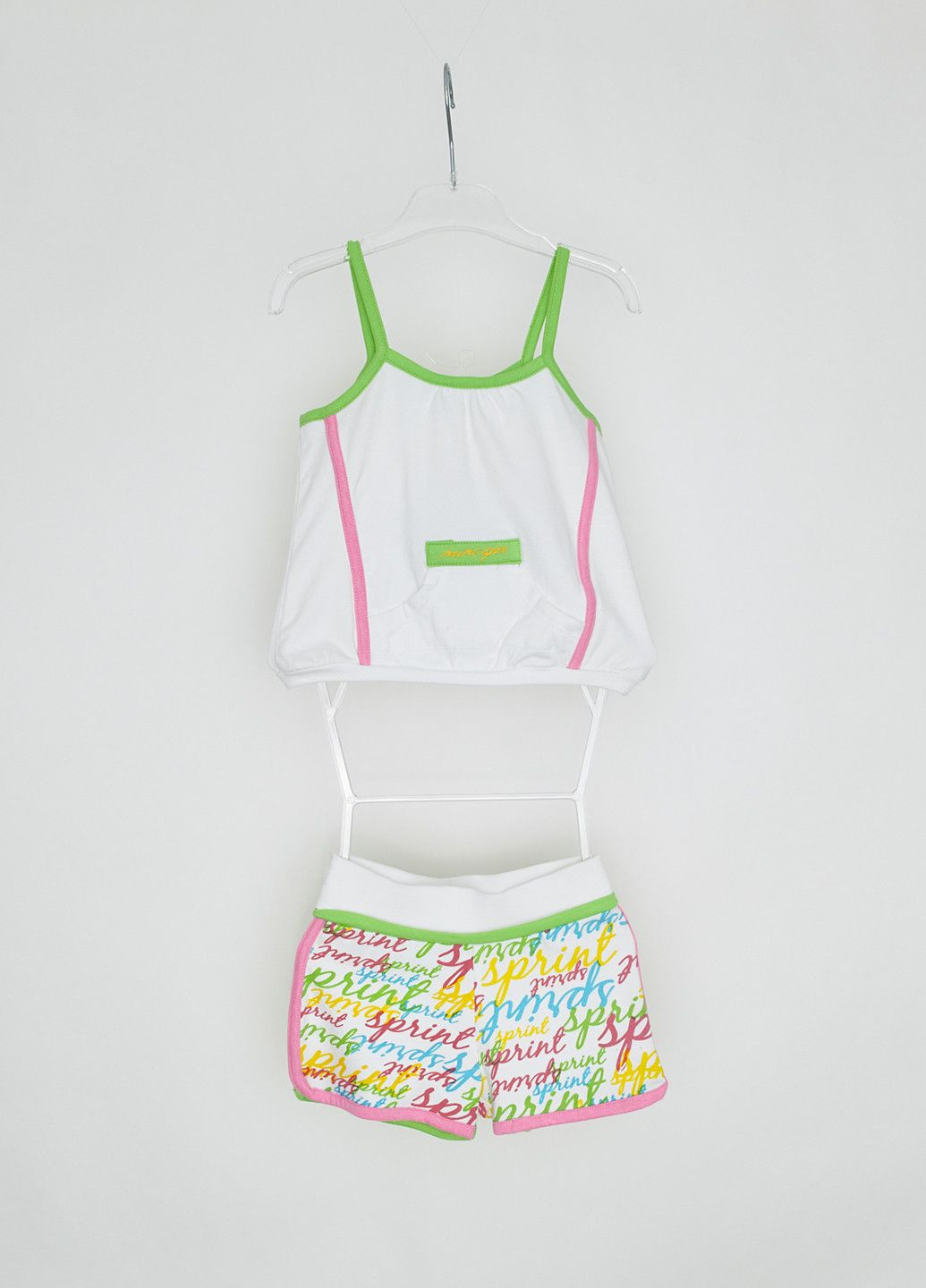 Білий літній костюм біло-рожевий Sprint