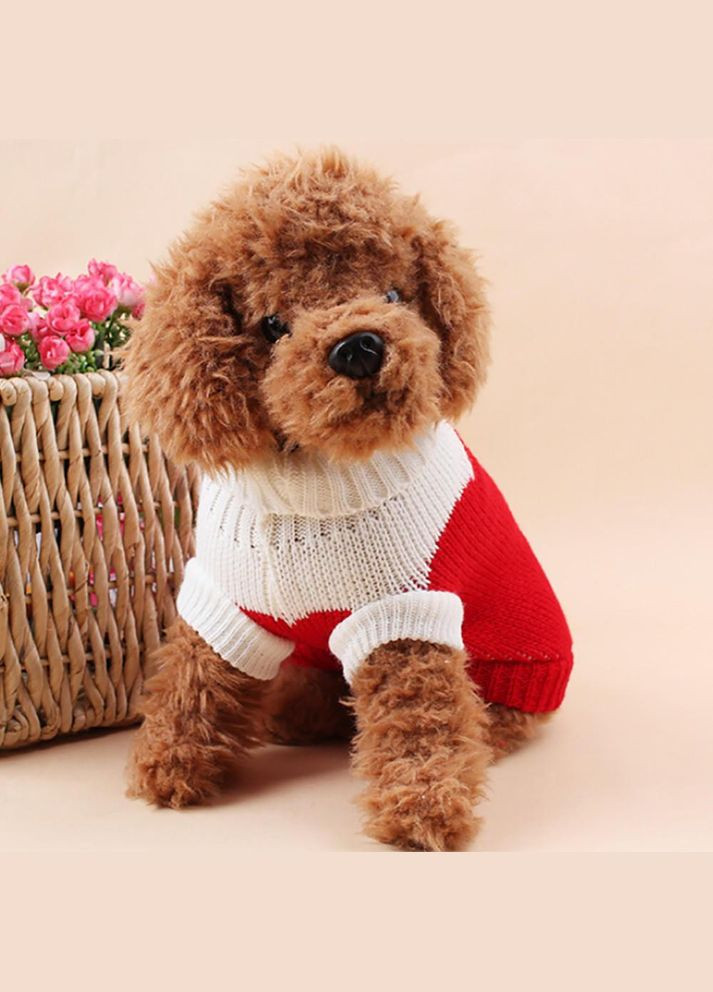 В'язаний акриловий светр для собак Pet Style "Червоне серце" 2XL No Brand - (323236966)