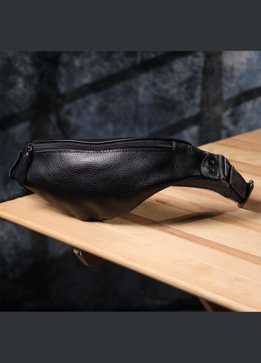 Сумка на пояс через плече шкіряна чоловіча Чорний 35564 Shvigel (334673986)