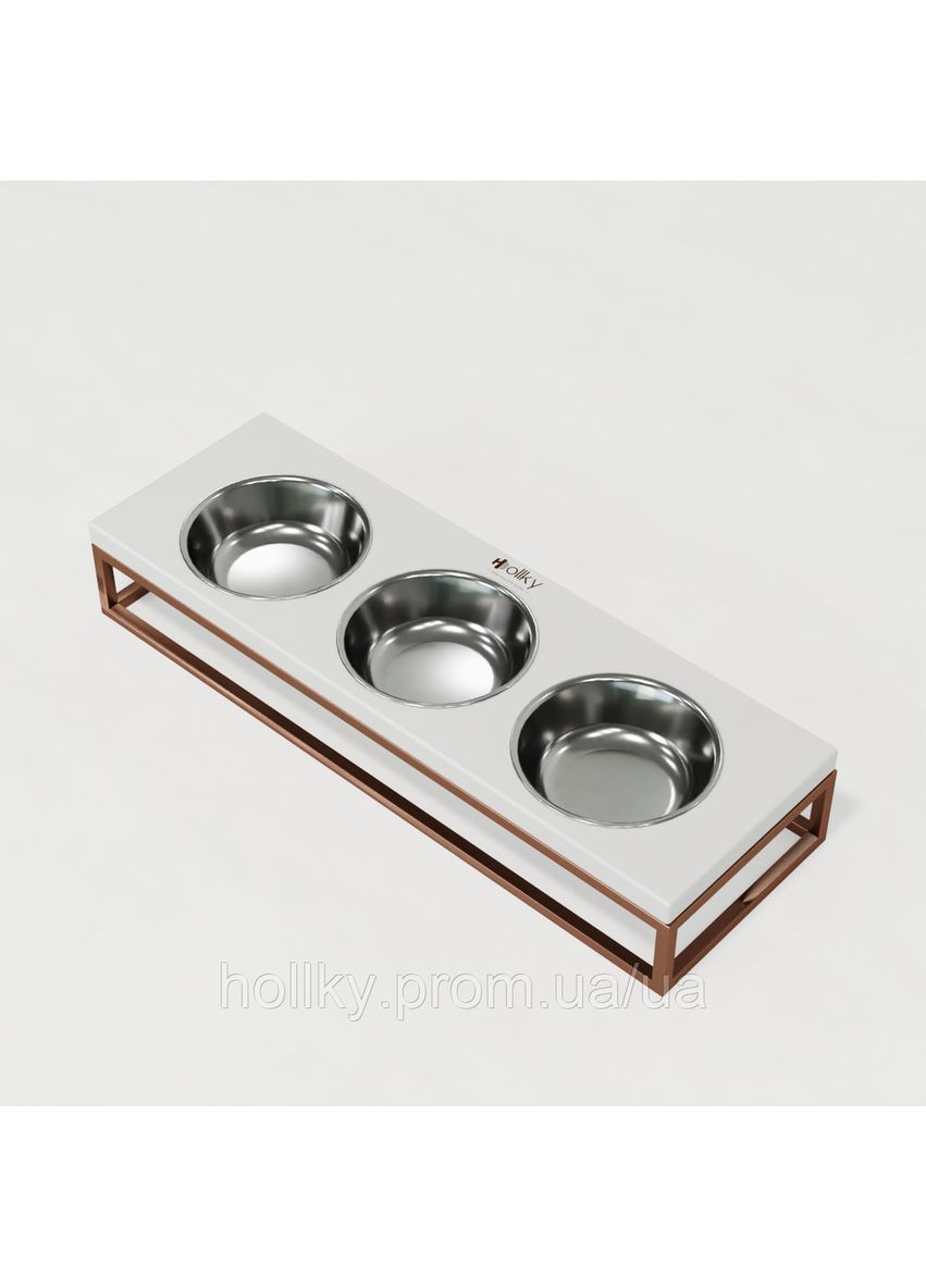 Миски на подставке для кошек и маленьких собак Base Bar (3×0,45 л) Bar-54187-GLWH Hollky (365652737)