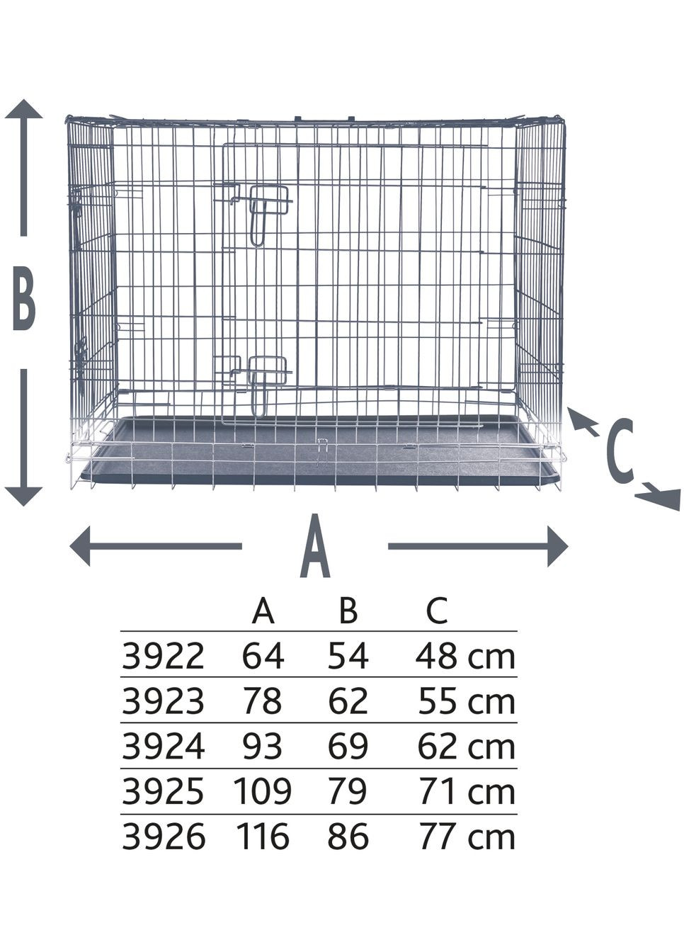 Клетка металлическая для собак 78 х 62 х 55 см Серая (4011905039237) Trixie (326659094)