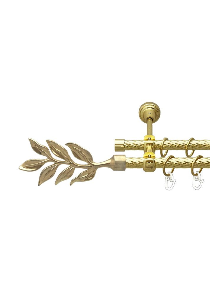 Карниз Лавр металевий дворядний відкритий скручена труба Золото 16\16 мм 160 см (00-00024924) ORVIT (300844089)