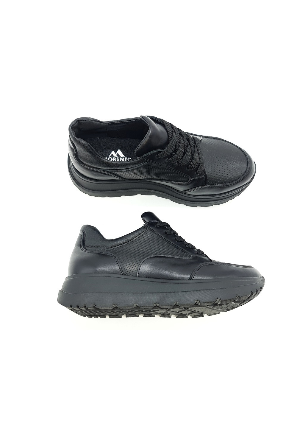 Чорні всесезонні жіночі кросівки чорні шкіряні mr-13-2 23 см (р) Morento