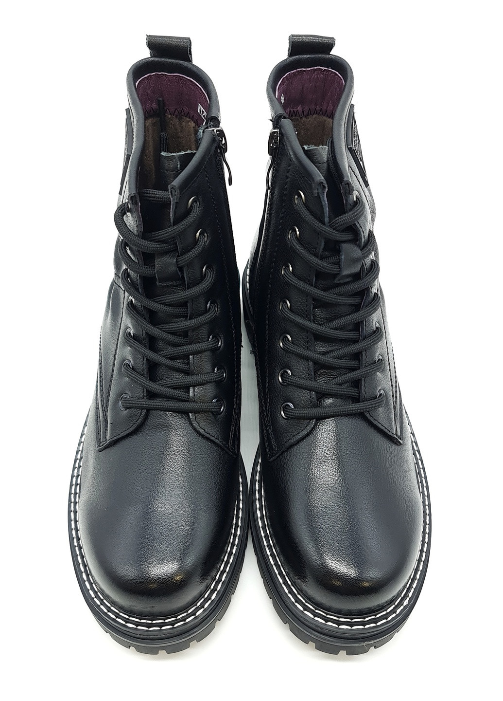 Осенние женские ботинки черные кожаные eg-19-2 24 см (р) Egga