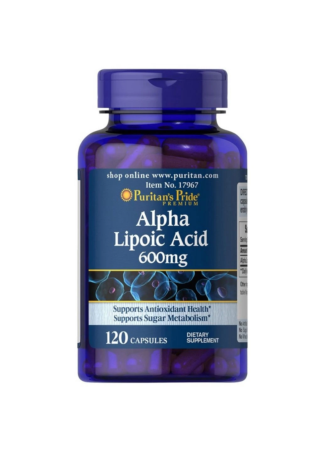 Натуральна добавка Alpha Lipoic Acid 600 mg, 120 капсул Puritans Pride (294925508)