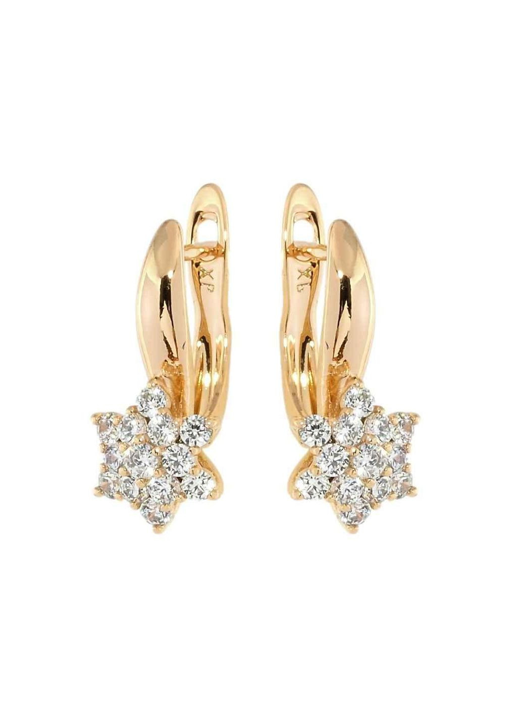 Сережки Позолота 18K англійський замок Кришталеві зірочки (177281) ТМ Xuping (315139023)