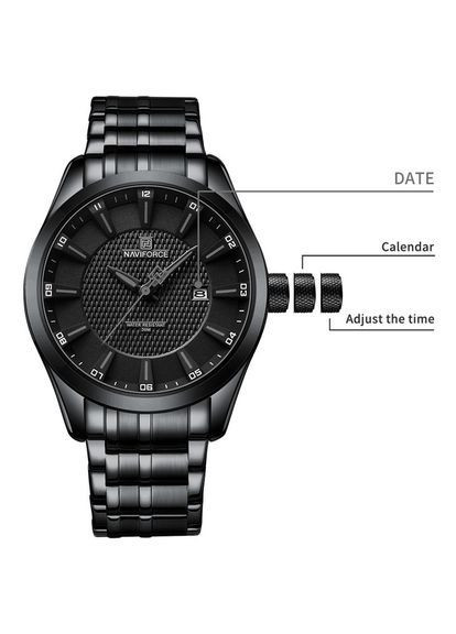 Наручний годинник чоловічий Perfect Чорний (3109) Naviforce (363318820)