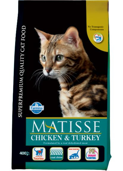 Сухой корм для кошек Matisse Chicken & Turkey с курицей и индейкой 0.4 кг (8010276016102) Farmina (293276941)