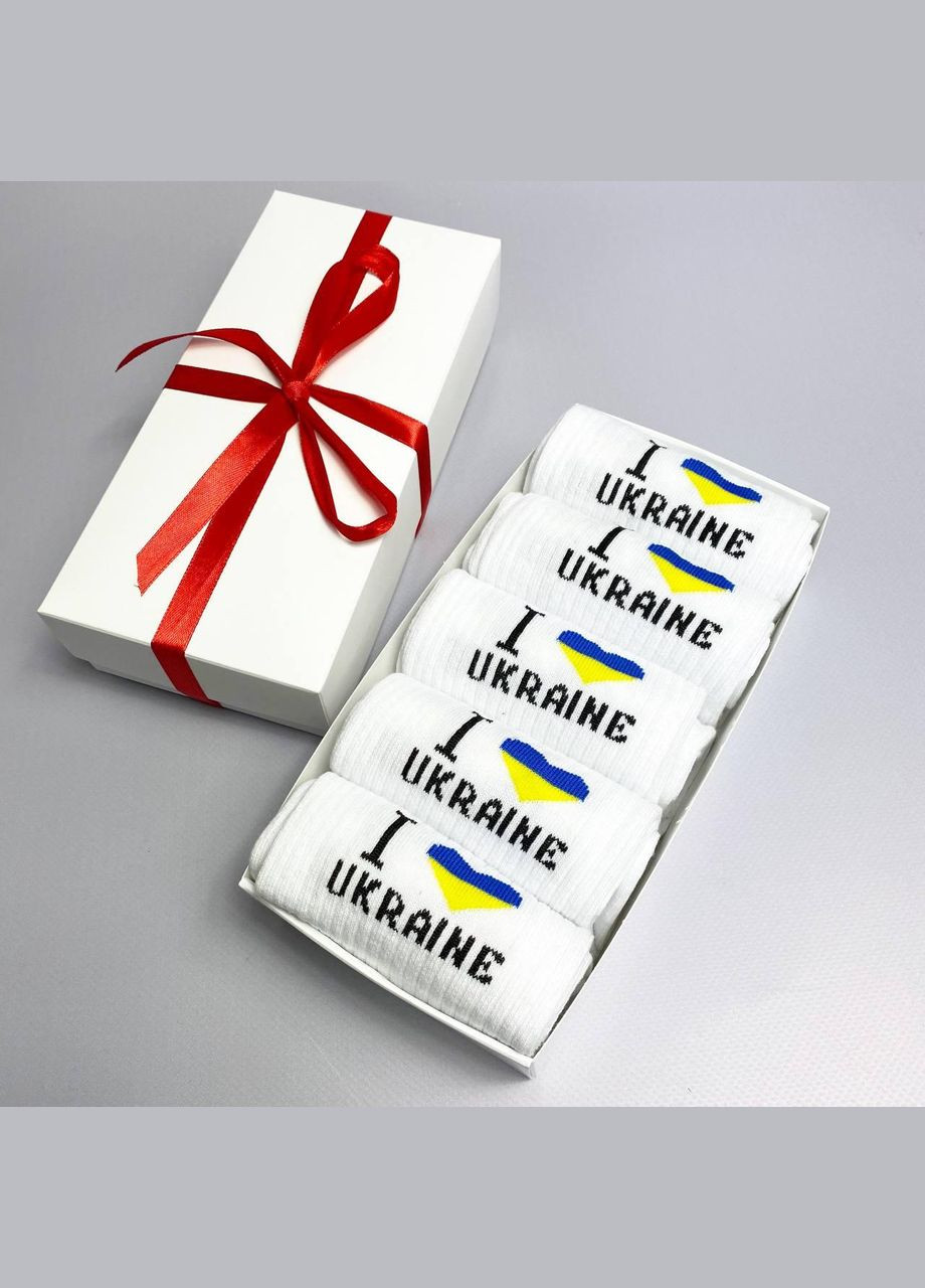 Комбіновані набір жіночих патріотичних шкарпеток 36-41 5 пар у подарунковій коробці Vakko (308862516)