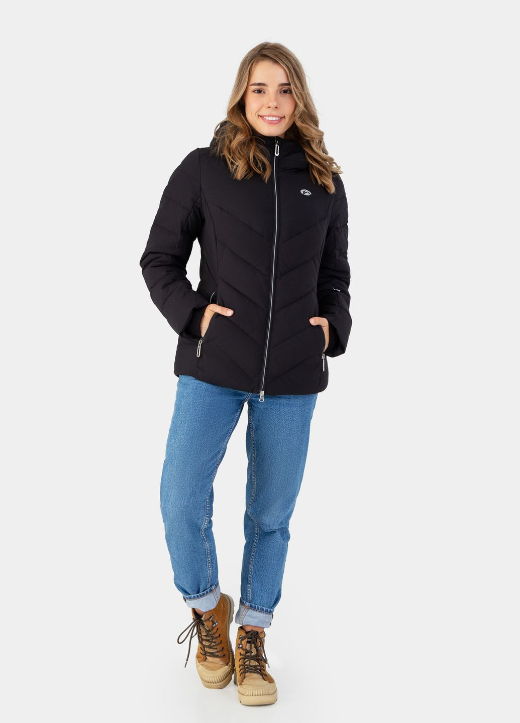 Чорна зимня куртка чорна з наповнювачем "біо пух" l Avecs