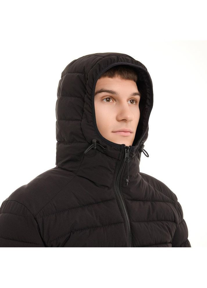 Чорна демісезонна стильна чоловіча куртка на пуху чорна весна/осінь No Brand
