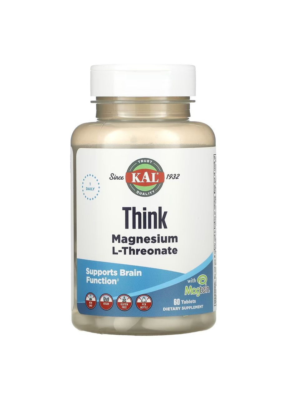 Магній Lтреонат Magnesium L-Threonate для покращення роботи мозку 60 таблеток KAL (292728041)