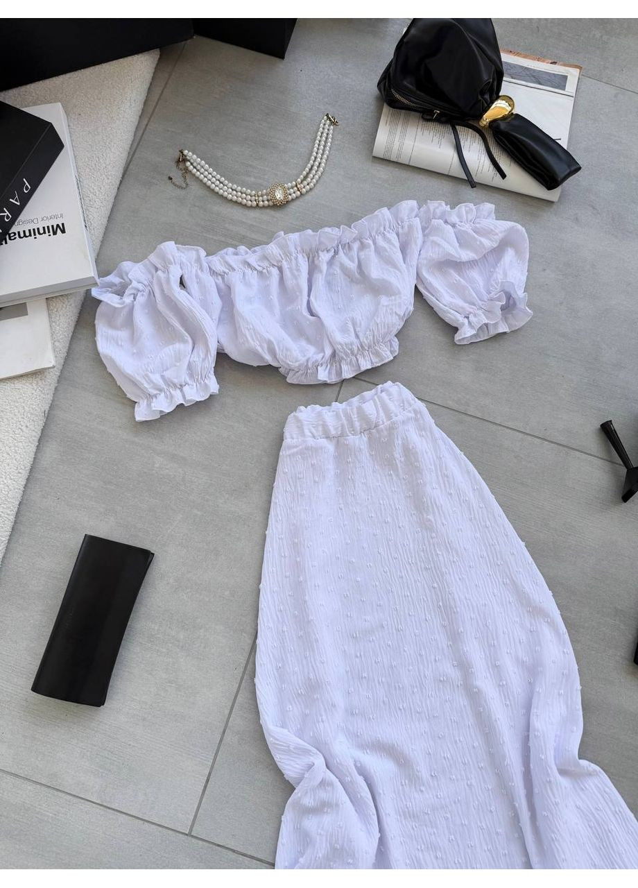 Жіночий костюм з блузою та спідницею максі No Brand Б1436/1437-337 (351856837)