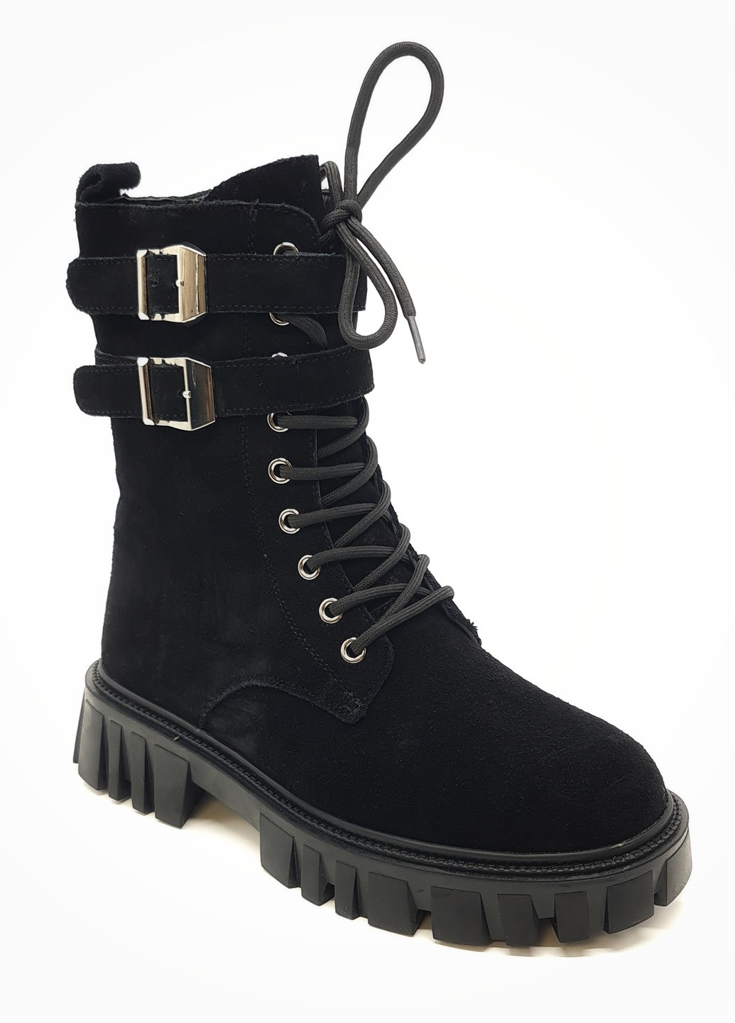 Жіночі черевики зимові чорні замшеві II-11-6 23 см (р) It is (259299480)