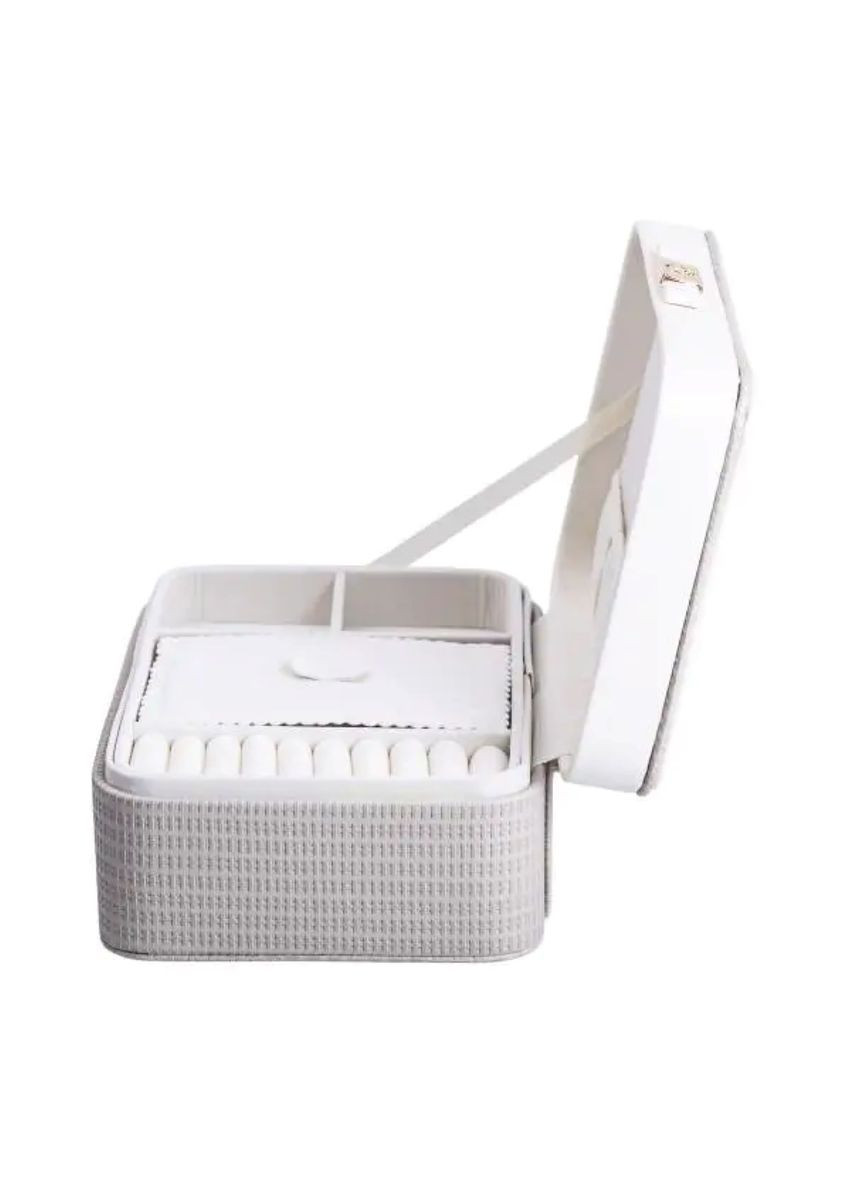 Скринька для прикрас із екошкіри сірого кольору органайзер для ювелірних виробів для зберігання прикрас ProDobro (364191726)