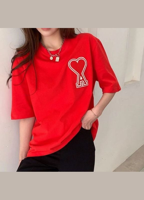 Футболка женская Ami Paris Красный No Brand - (292565367)