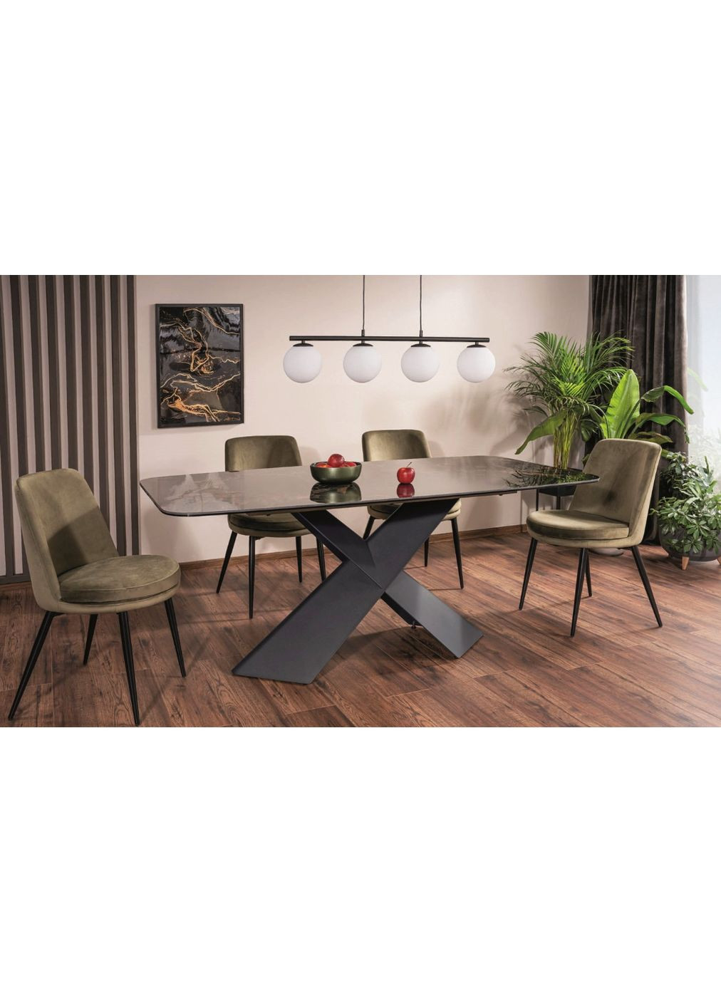 Стілець кухонний KAYLA VELVET чорний каркас/оливковий BL.77 KAYLAVCOL Signal (372178224)