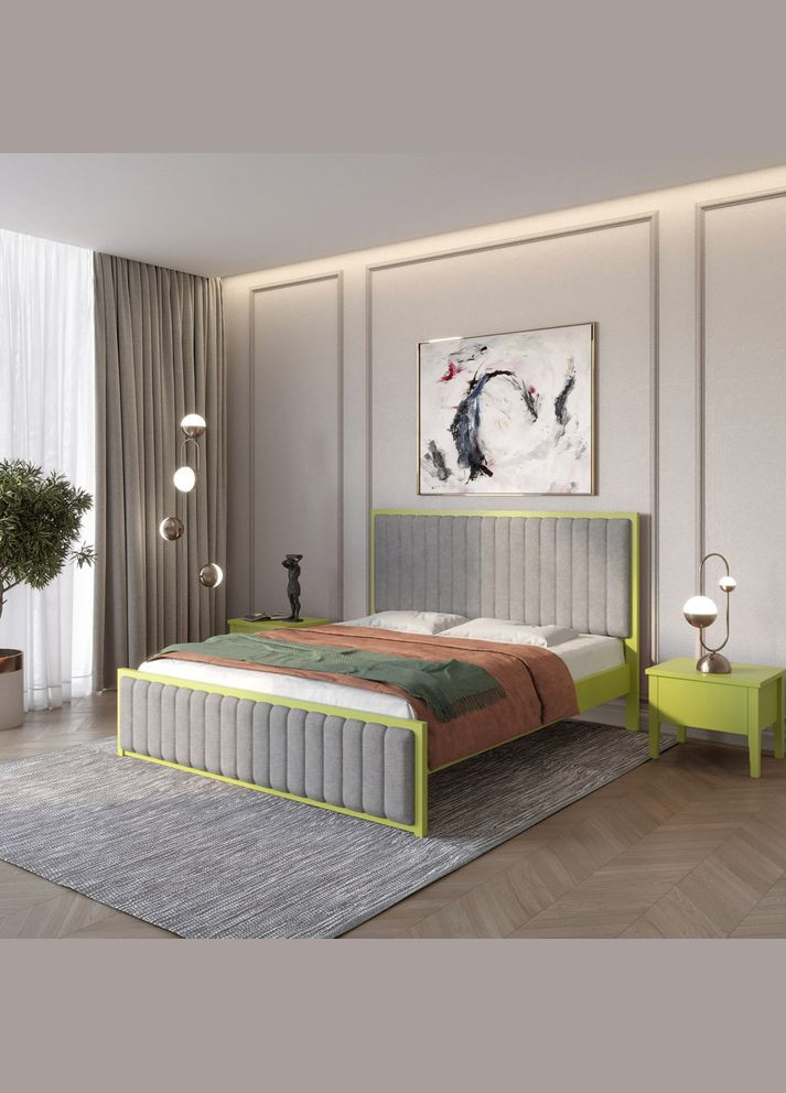 Двуспальная деревянная кровать Вена (S3050G70Y)/Аляска 93 (Серый) 160х190 см (MBG-10871) Mebigrand (368282324)