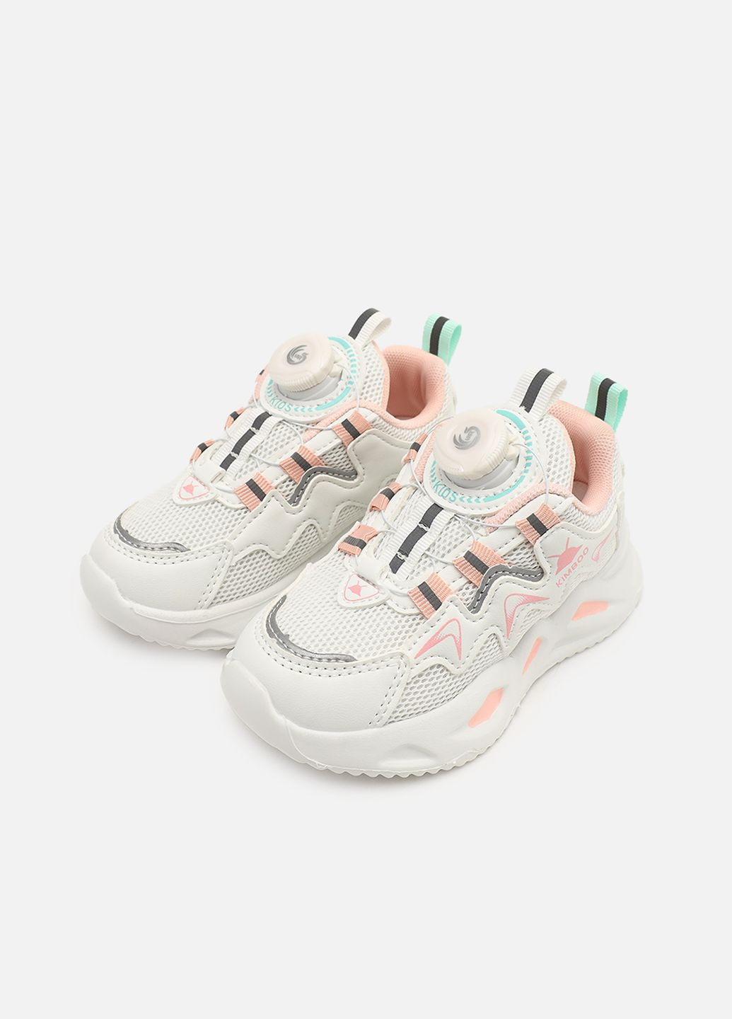 Белые демисезонные кроссовки для девочки, на плоской подошве цвет белый цб-00273871 Kimboo