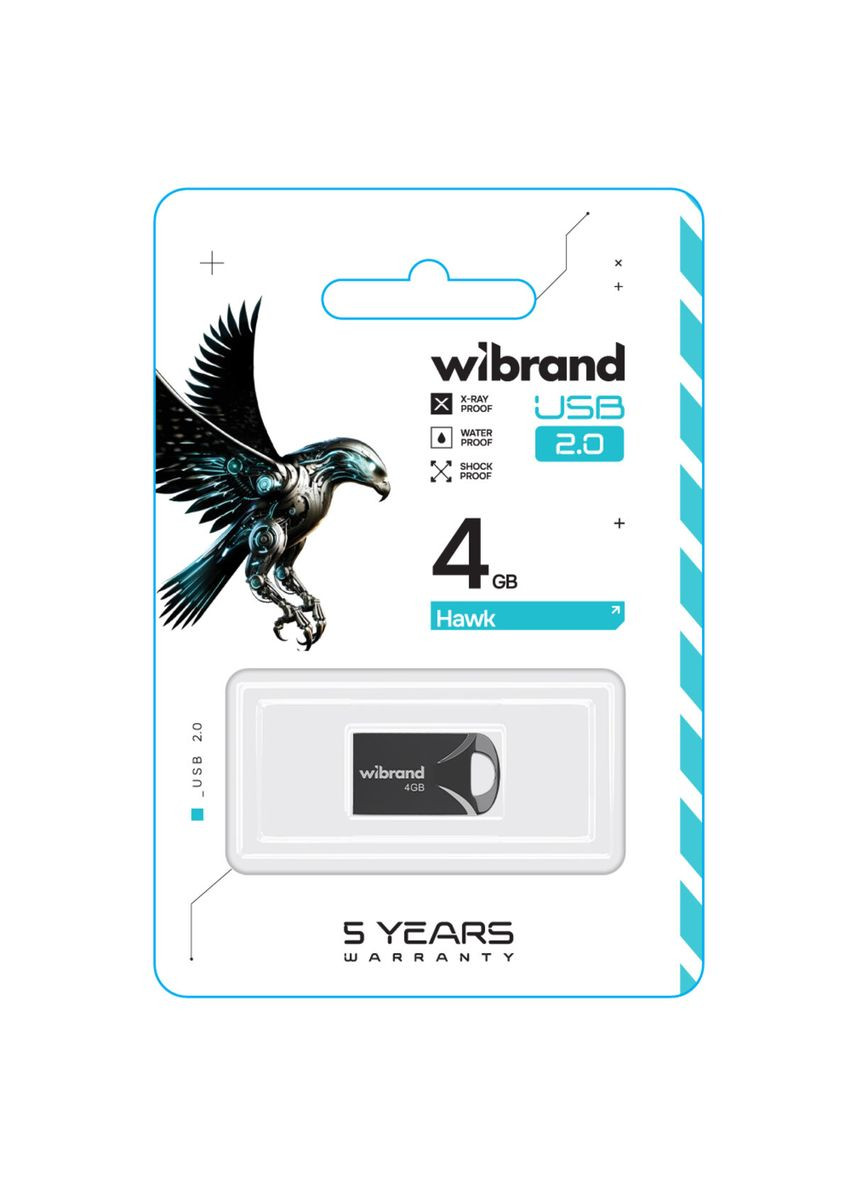 Флеш-накопитель USB 2.0 4Gb Black (WI2.0/HA4M1B) Wibrand Hawk (322518576)