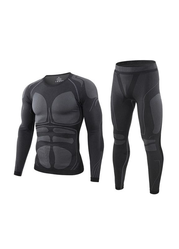 Термобелье мужское зимний комплект дышащий нейлон/полиэстер размер Keep Warm A200 Black Lesko (350349387)