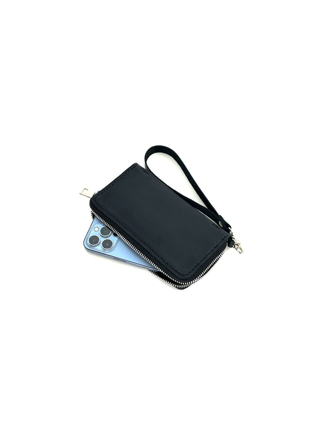 Шкіряний чохол на блискавці для телефону 170х85х15 мм/ Чохол для телефону з ремінцем на руку/ Футляр для смартфона Handmade (367280915)