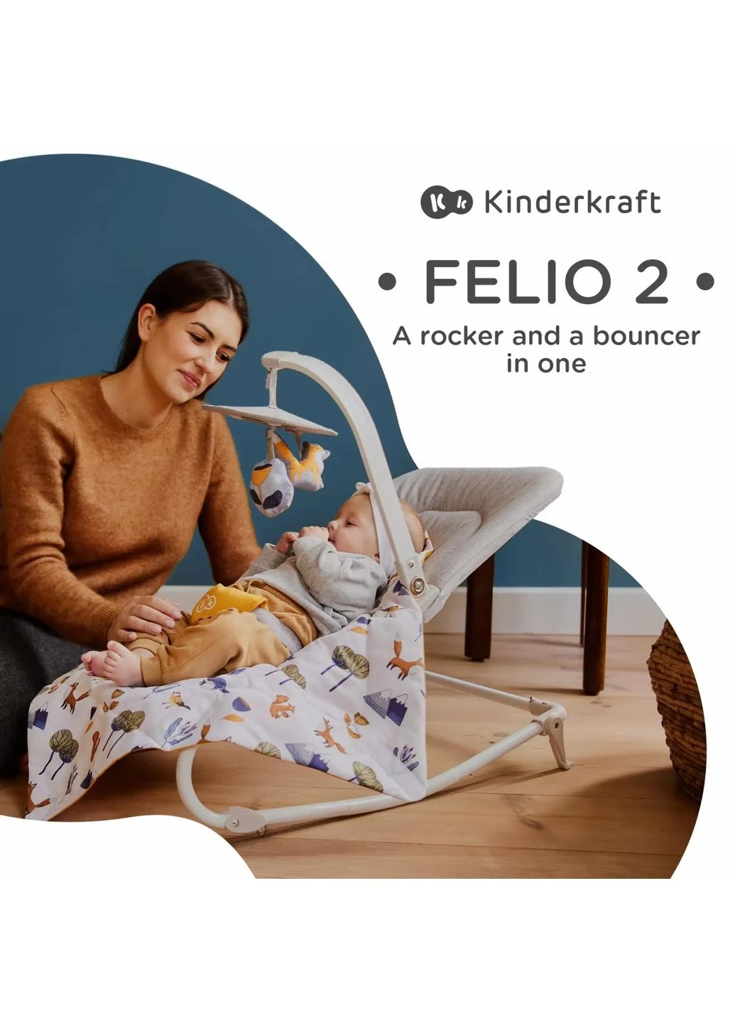 Кресло-качалка шезлонг Felio 2 Peony Rose (5902533921096) Kinderkraft (391353176)