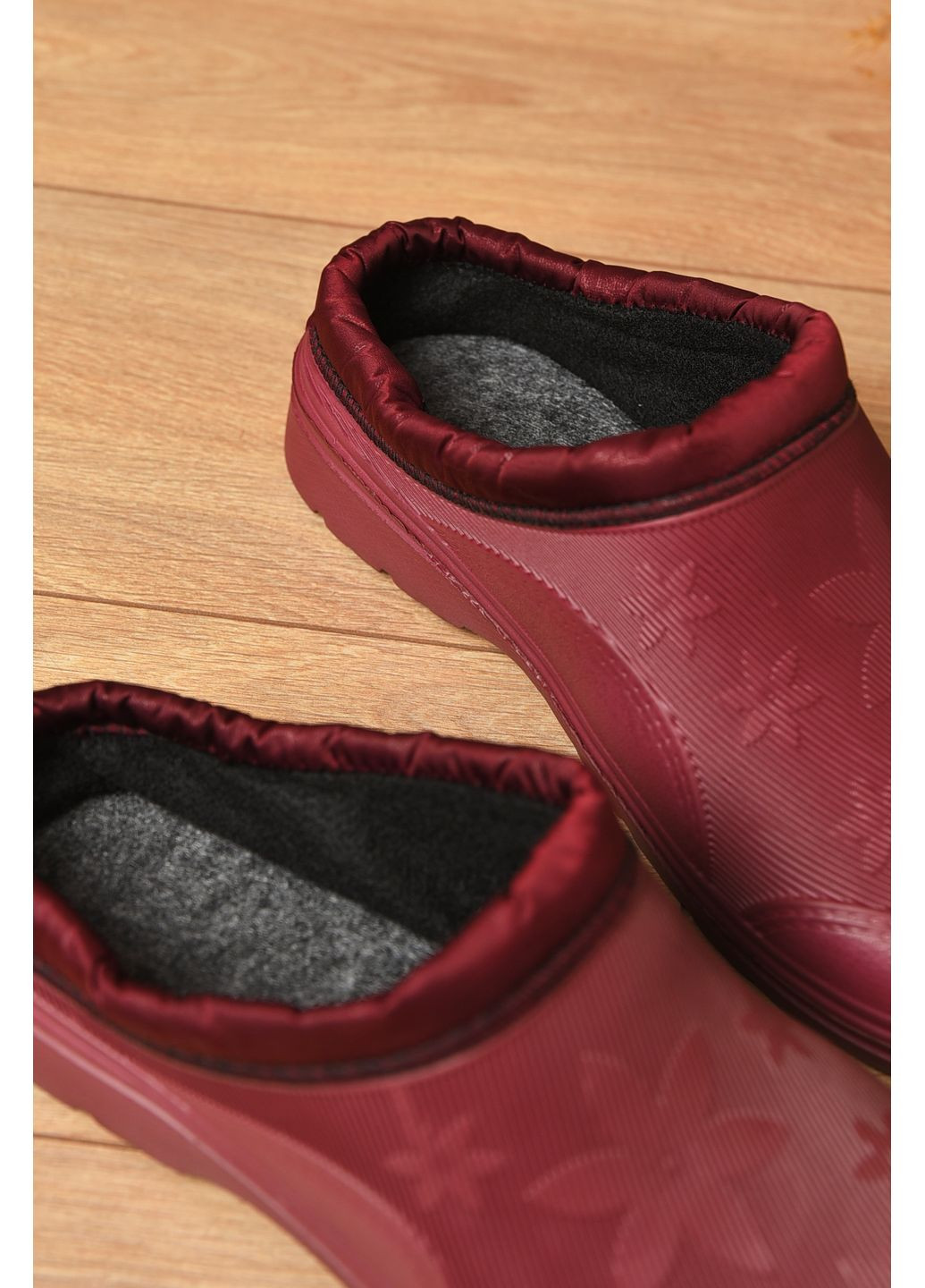 Калоші жіночі без задника утеплені бордового кольору Let's Shop (352690189)