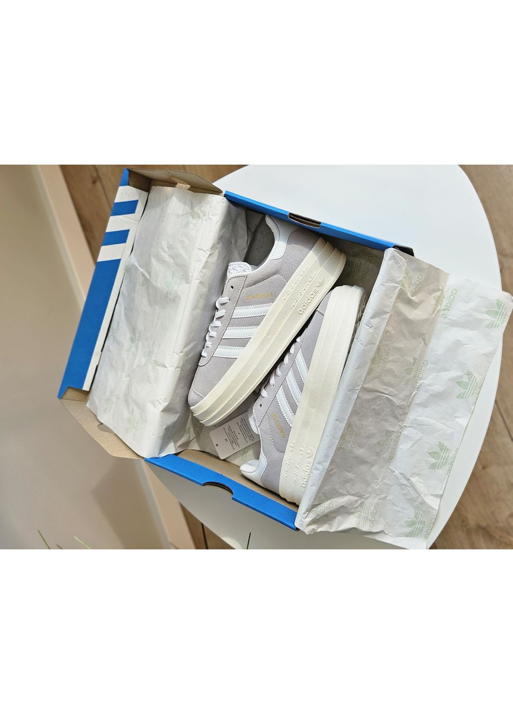 Кроссовки женские Adidas Gazelle Bold Platform Grey White | Адидас Газель серые No Brand серые демисезоны (363026431)