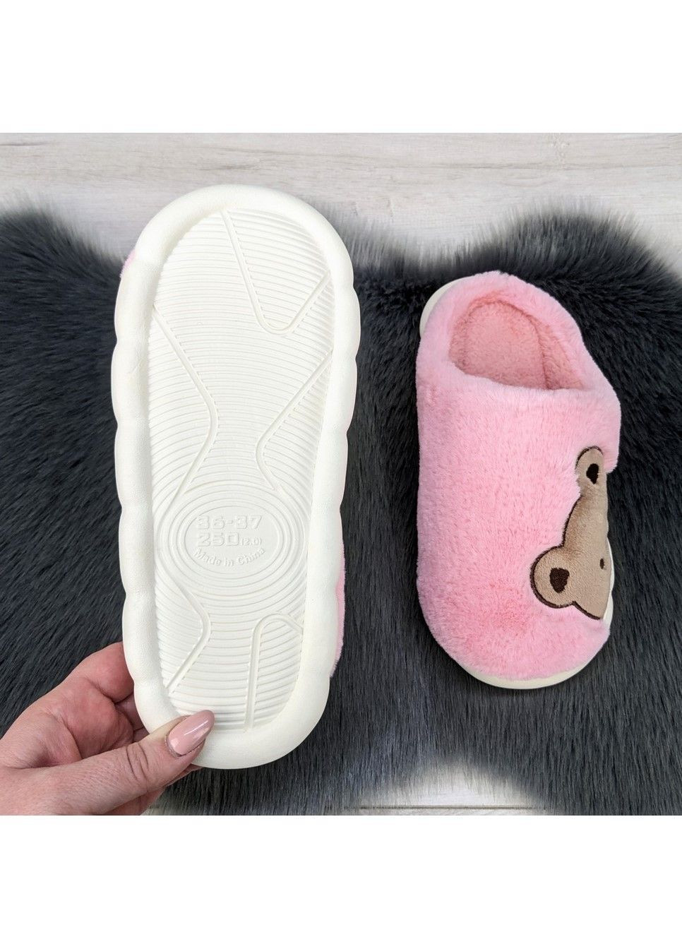 Розовые тапочки домашние теплые женские или подростковые Horoso