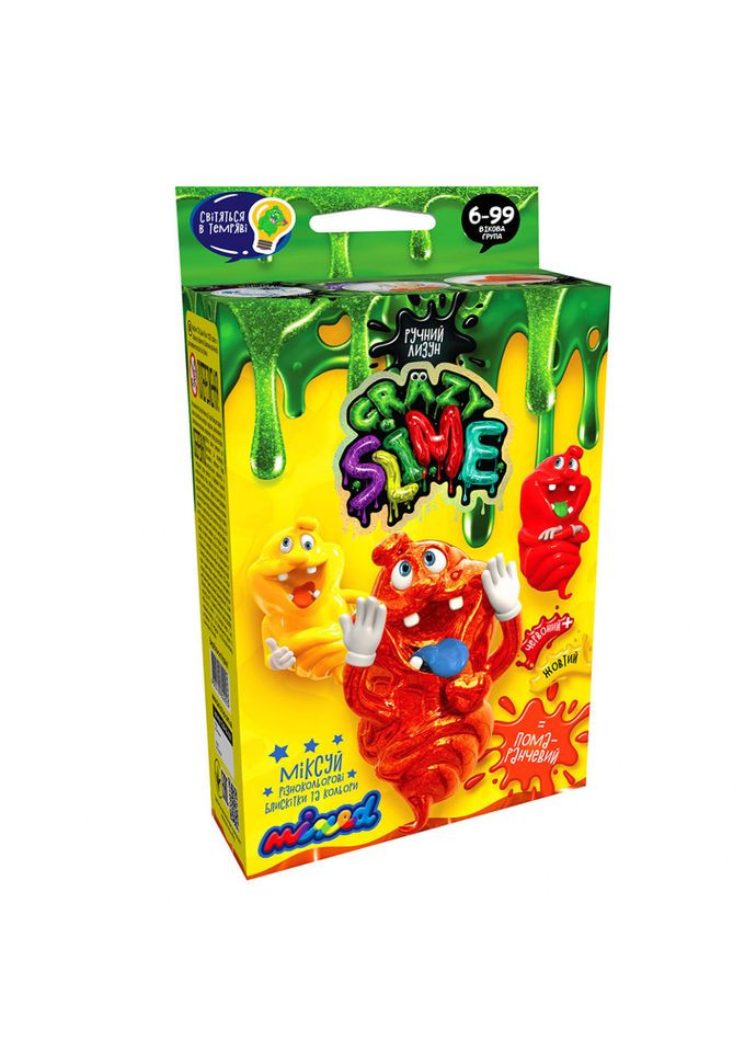 Дитячий набір для створення лизуна "Crazy Slime" SLM-02, 4 види Помаранчевий No Brand (316527973)