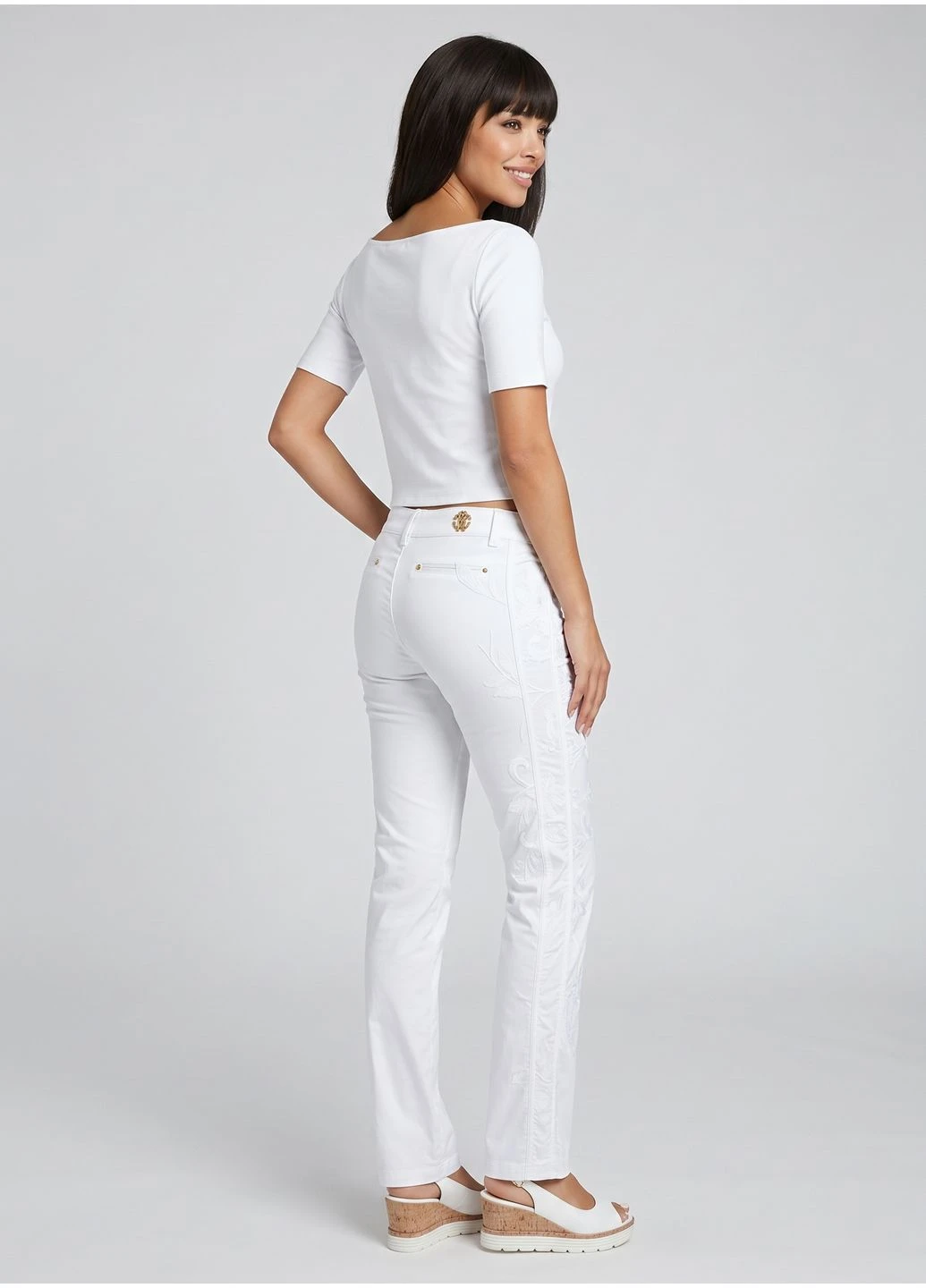 Жіночі білі джинси Roberto Cavalli Білий No Brand - (394222093)