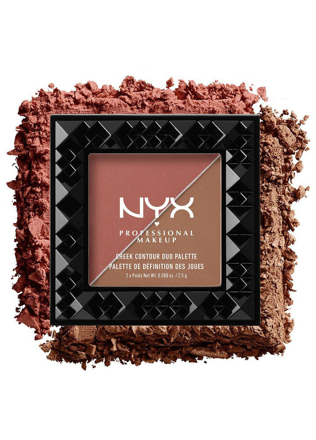 Хайлайтер та контуринг для обличчя NYX Cheek Contour Duo Palette (два з половиною грами) Wine & Dine (CHCD04) NYX Professional Makeup (279364362)