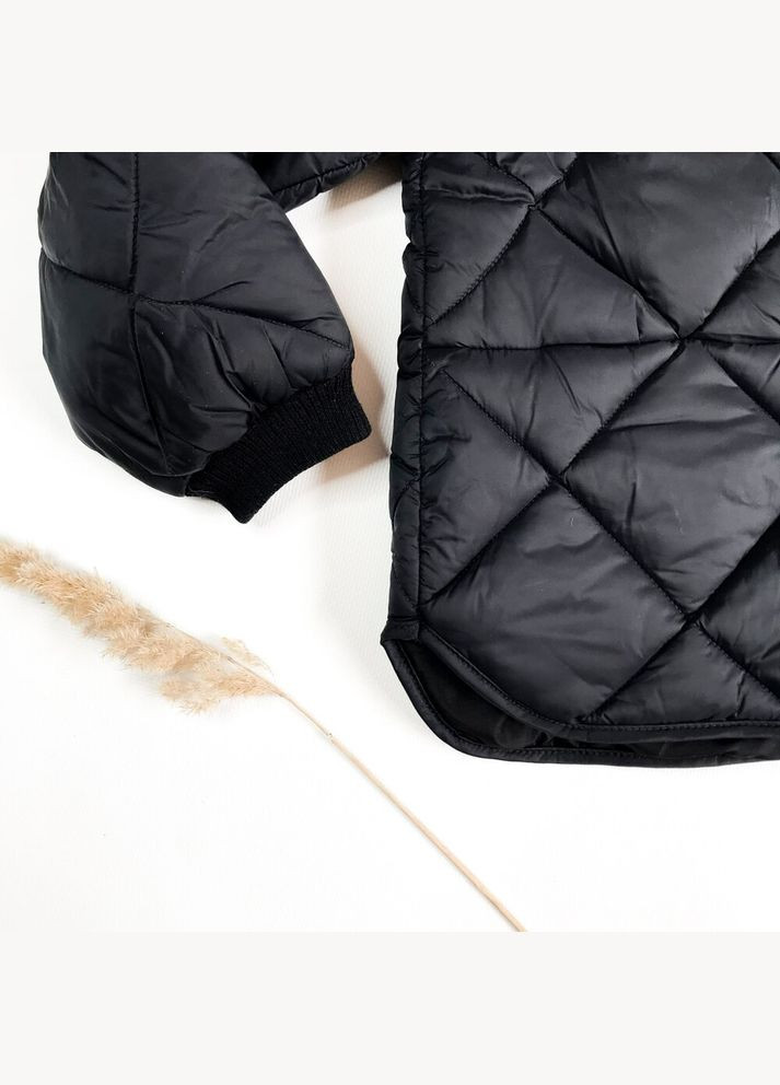 Черная демисезонная куртка 116 см черный артикул л496 Zara