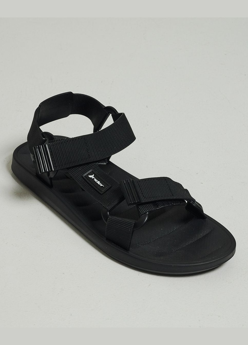 Повседневные сандалии мужские черные текстильные Rider на липучке