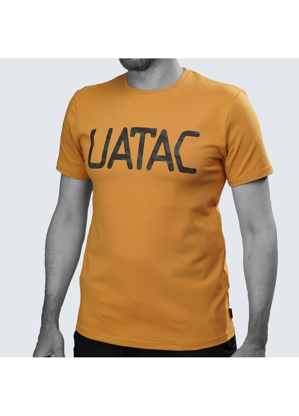 Футболка літня 95/5 Жовта з принтом Камуфляж | UATAC (316086429)