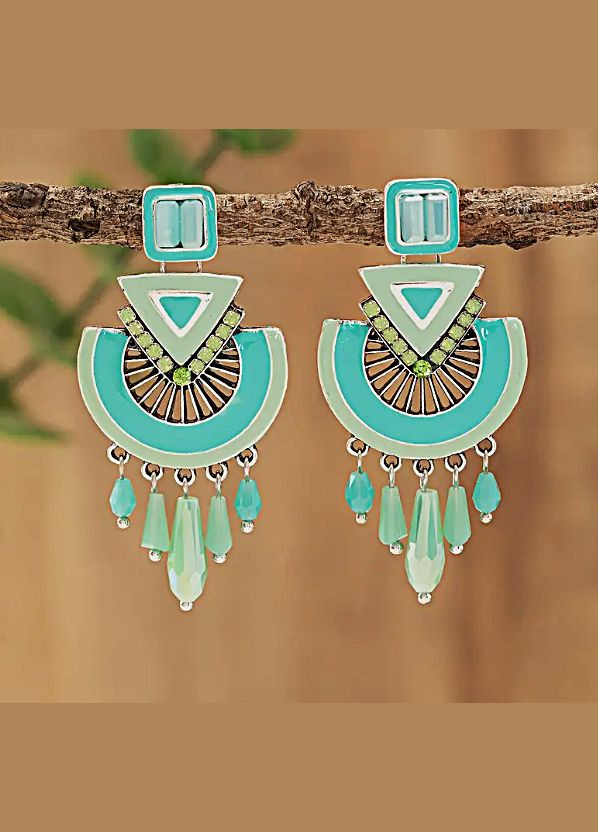 Сережки женские удлиненные Цветные No Brand (339679810)