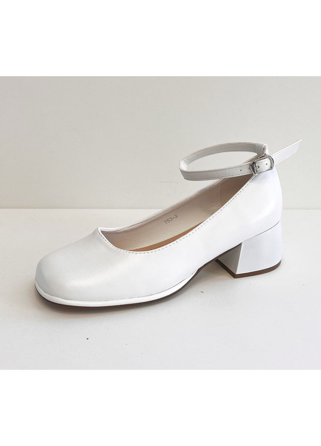 L&M Женские туфли эко кожа белые на каблуке с квадратным носком белый з искусственная кожа, — всесезон (351363051)