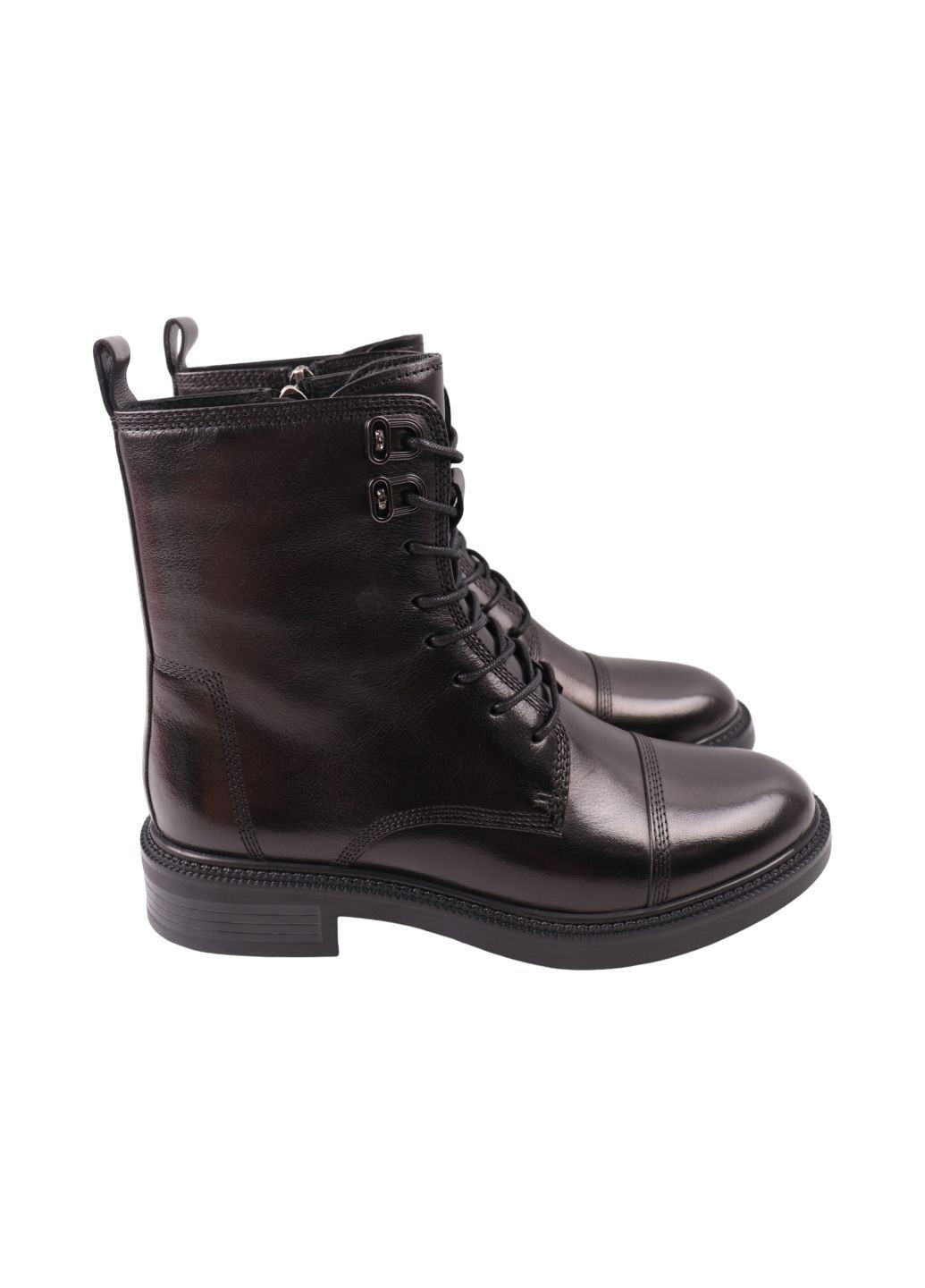 ботинки женские на низком ходу черные натуральная кожа Anemone