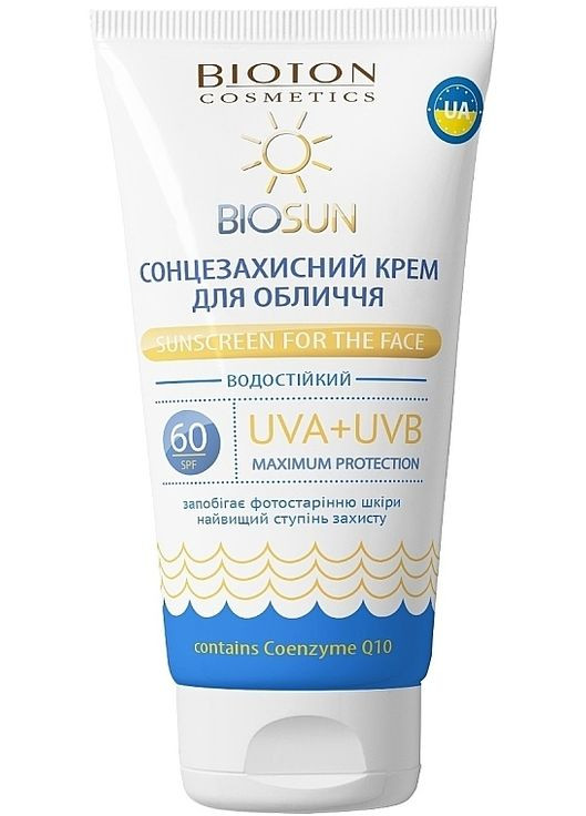 Сонцезахисний крем для обличчя SPF 60 BioSun 50ml (1226305-138013) BIOTON COSMETICS (368618226)