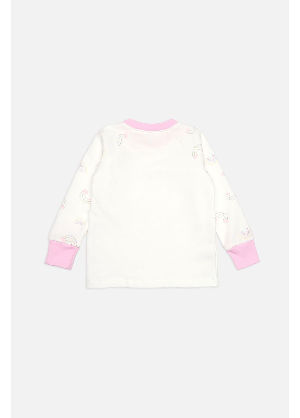 Молочная зимняя пижама со штанами для девочки цвет молочный цб-00282011 Yuki