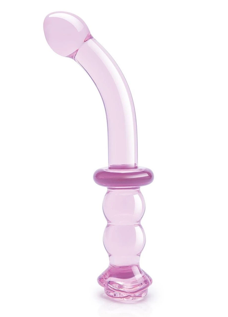 Вигнутий скляний фалоімітатор для точки G Dream Toys Glaze Glass з бутоном Dreamtoys (383103061)