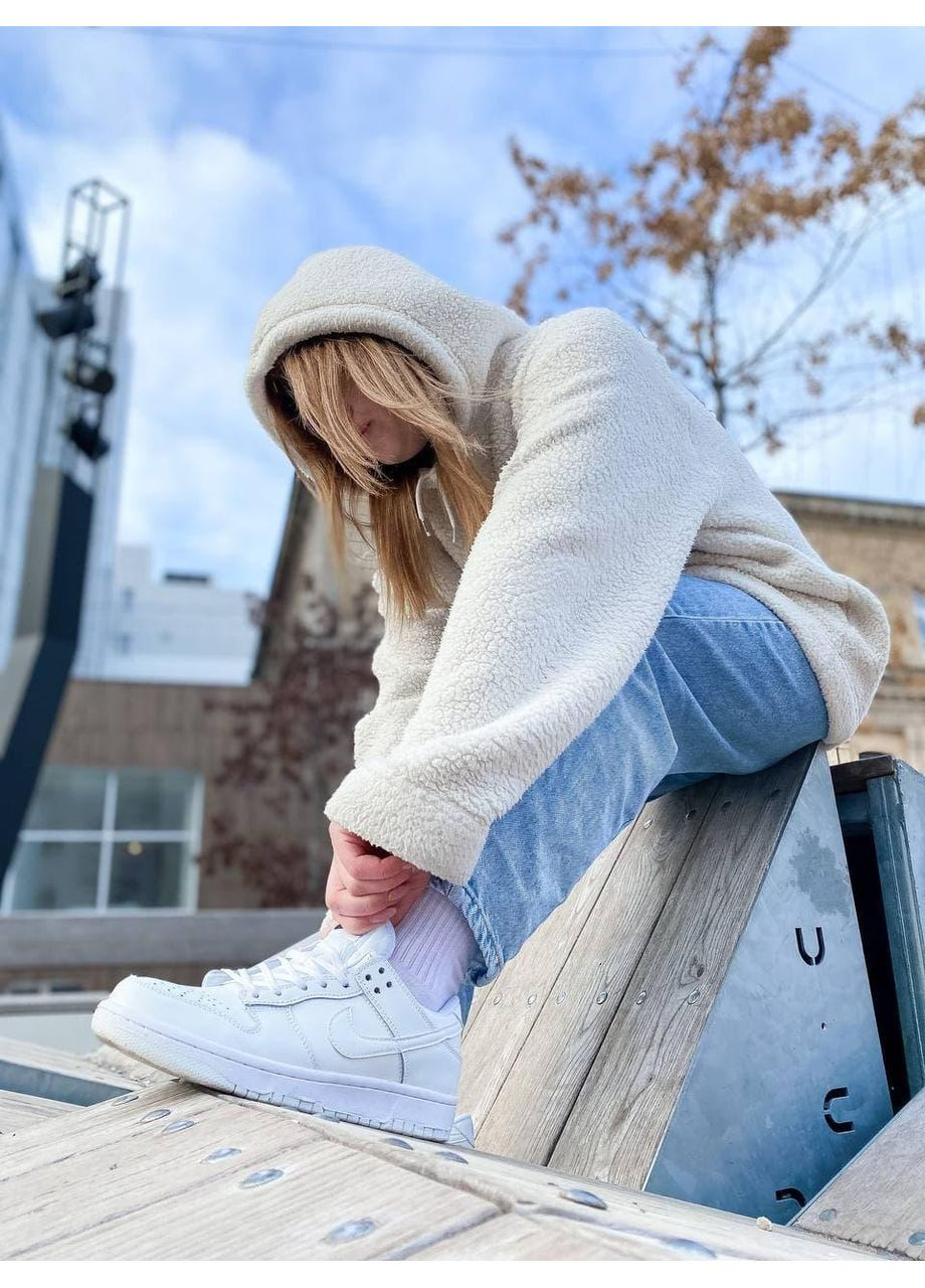 Белые демисезонные кроссовки мужские nike dunk full white найк сб данк No Brand